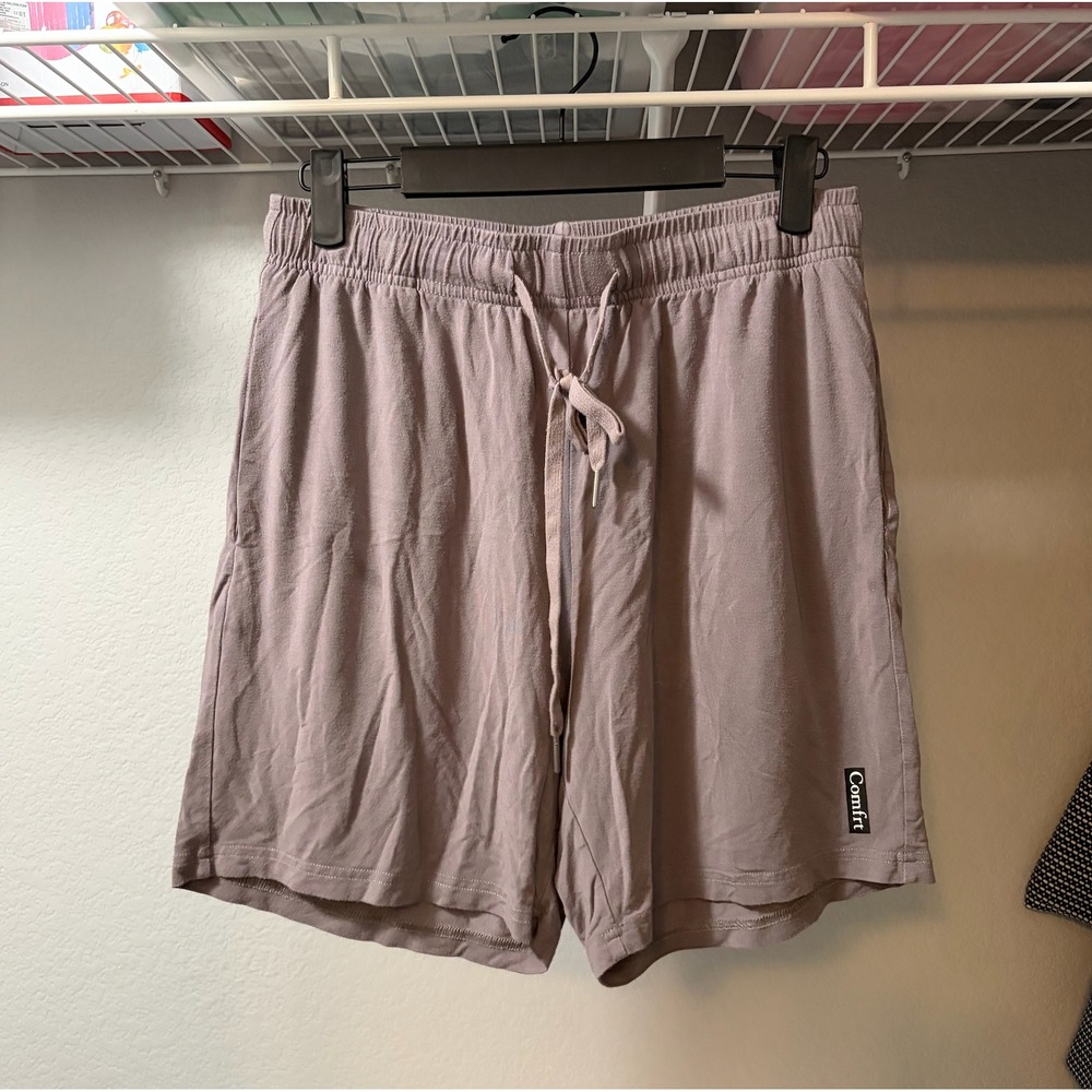 Comfrt Mauve Gray Lounge Shorts Drawstring Elastic‎ Waist Pockets MEDIUM - Picture 2 of 6